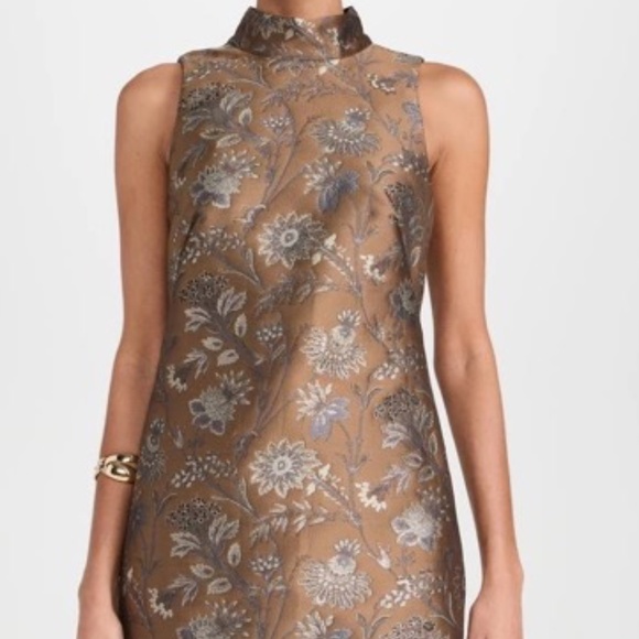 Cara Cara Tay Feather-Trimmed Jacquard Mini Dress – Jacquard Garden – Size L - Picture 12 of 15